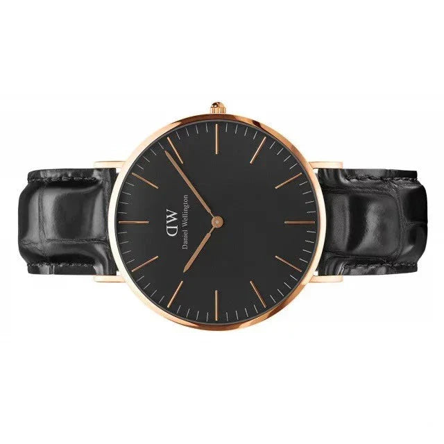 Daniel Wellington Classic Reading Black Dial Black Leather Strap Watch For Men - DW00100129