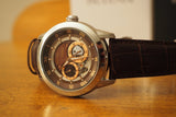 Bulova Classic Skeleton Automatic Brown Dial Brown Leather Strap Watch for Men - 96A120