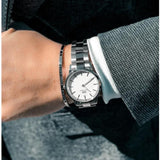 Daniel Wellington Iconic Link White Dial Silver Steel Strap Watch for Women - DW00100203