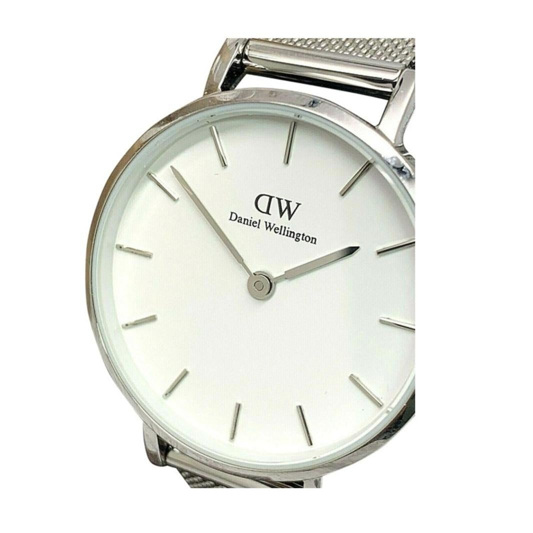 Daniel Wellington Petite Sterling White Dial Silver Mesh Bracelet Watch For Women - DW00100220