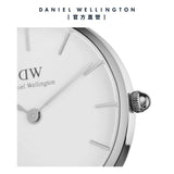 Daniel Wellington Classic Petite Reading White Dial Black Leather Strap Watch For Women - DW00100185