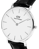 Daniel Wellington Classic Petite Reading White Dial Black Leather Strap Watch For Women - DW00100241