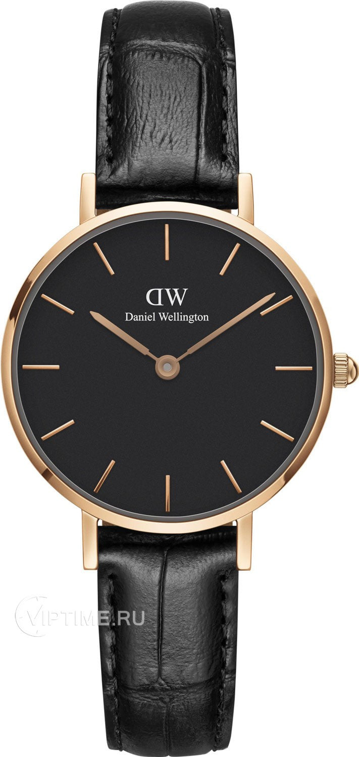 Daniel Wellington Classic Petite Reading Black Dial Black Leather Strap Watch For Women - DW00100223