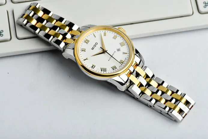 Mido Baroncelli III Automatic White Dial Two Tone Steel Strap Watch For Women - M7600.9.26.1