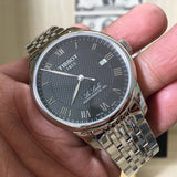 Tissot Le Locle Powermatic 80 Black Dial Silver Steel Strap Watch For Men - T006.407.11.053.00