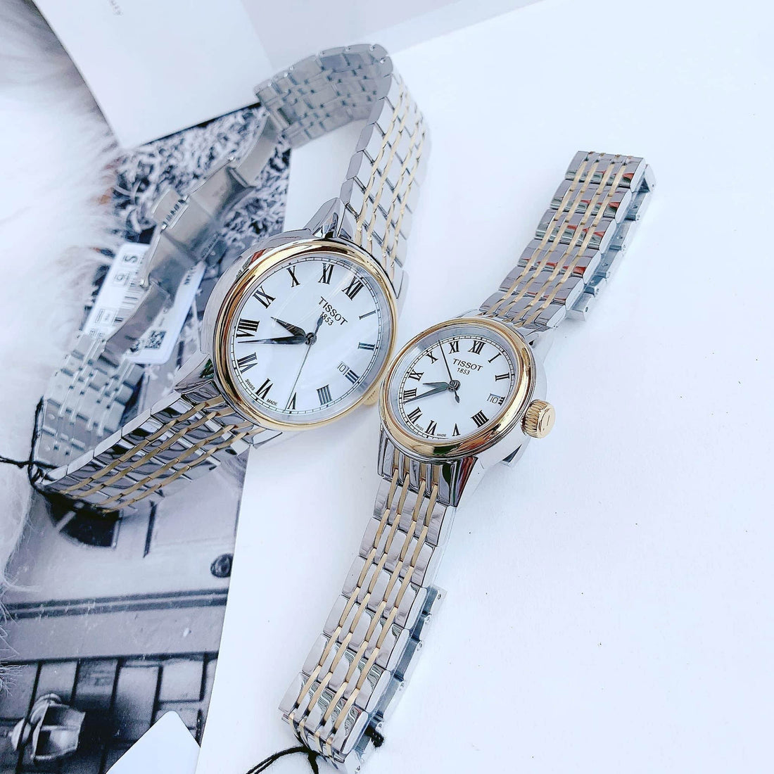 Tissot T Classic Carson Quartz White Dial Two Tone Steel Strap Watch for Men - T085.410.22.013.00