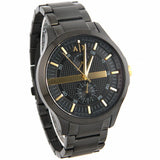 Armani Exchange Hampton Chronograph Black Dial Black Steel Strap Watch For Men - AX2121