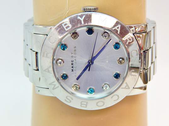 Marc Jacobs Amy White Dial Silver Steel Strap Watch for Women - MBM3140