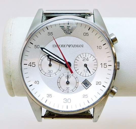 Emporio Armani Sport Chronograph White Dial White Silicone Strap Watch For Men - AR5859