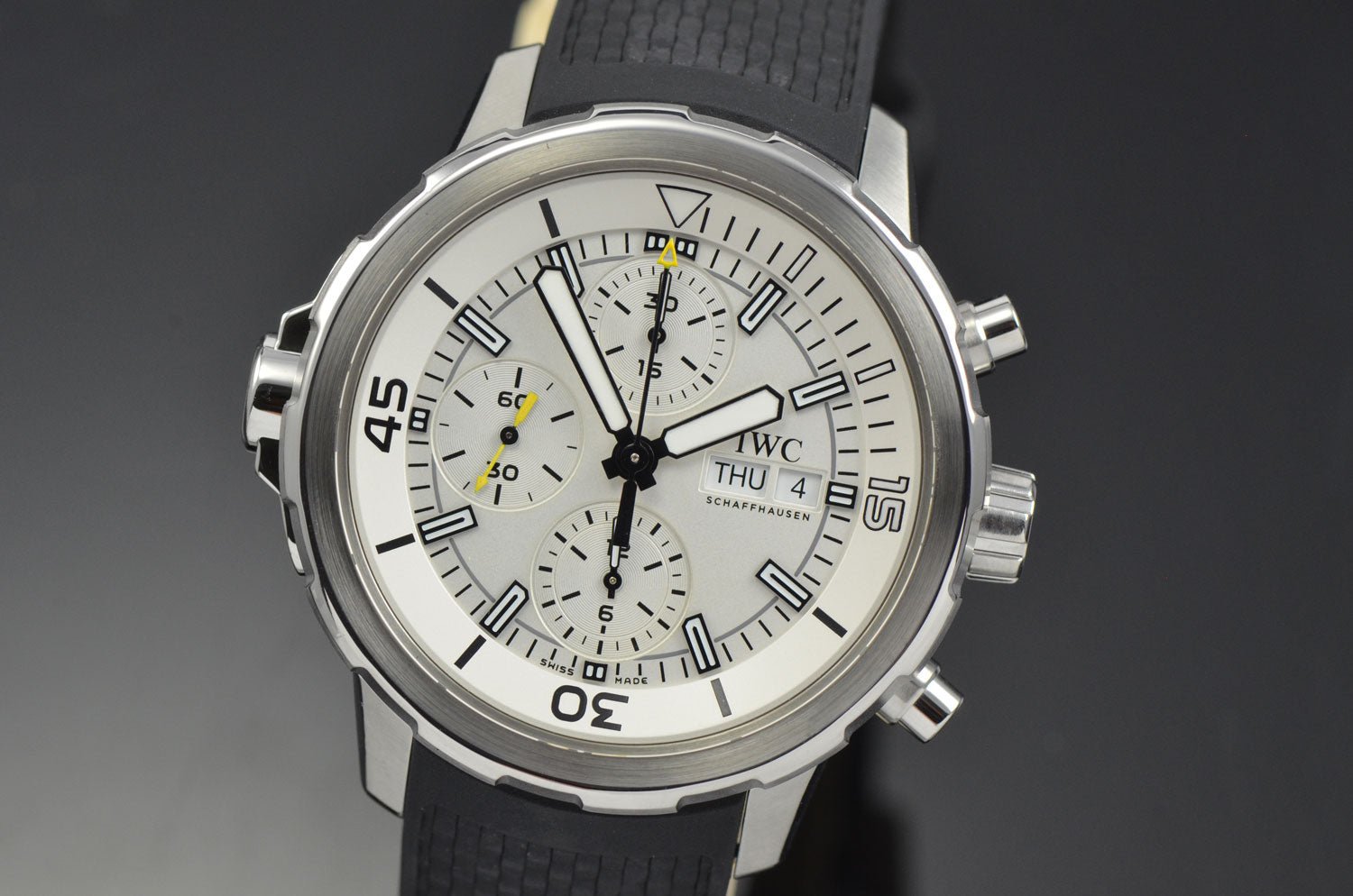 IWC Aquatimer Chronograph White Dial Black Rubber Strap Watch for Men - IW376801