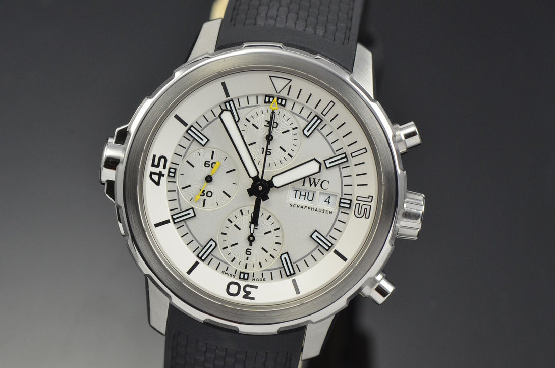IWC Aquatimer Chronograph White Dial Black Rubber Strap Watch for Men - IW376801