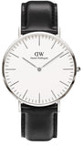 Daniel Wellington Classic Sheffield White Dial Black Leather Strap Watch For Men - DW0010003120