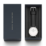 Daniel Wellington Classic Reading White Dial Black Leather Strap Watch For Women - DW00100058