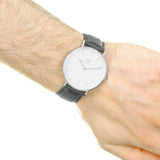 Daniel Wellington Classic Sheffield White Dial Black Leather Strap Watch For Men - DW00100020