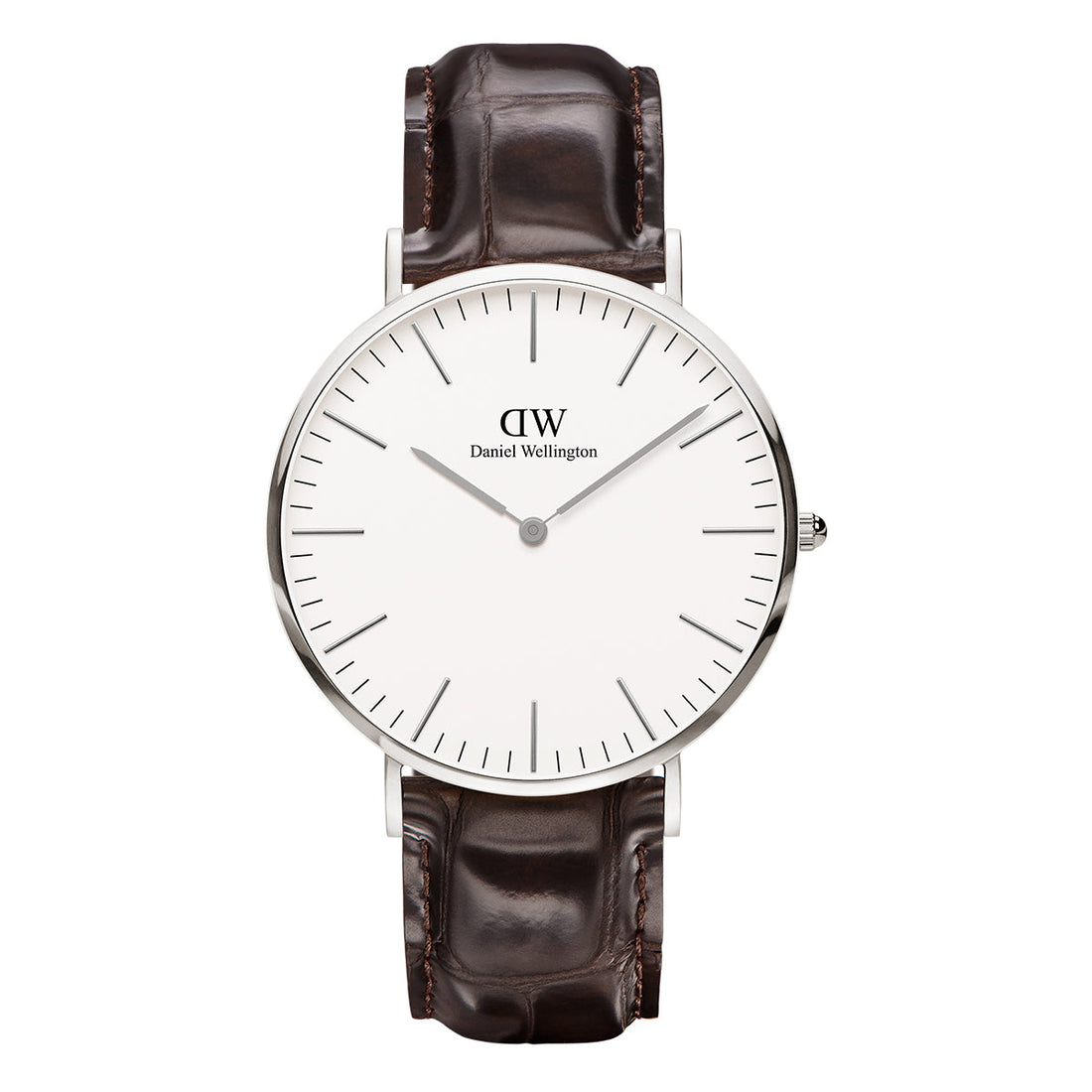 Daniel Wellington Classic York White Dial Black Leather Strap Watch For Men - DW00100025
