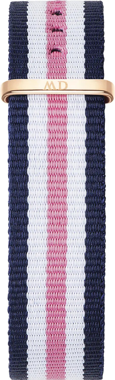 Daniel Wellington Classic South Hampton White Dial Two Tone Nylon Strap Watch For Women - DW00100034