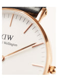 Daniel Wellington Classic Bristol White Dial Brown Leather Strap Watch For Women - DW00100039