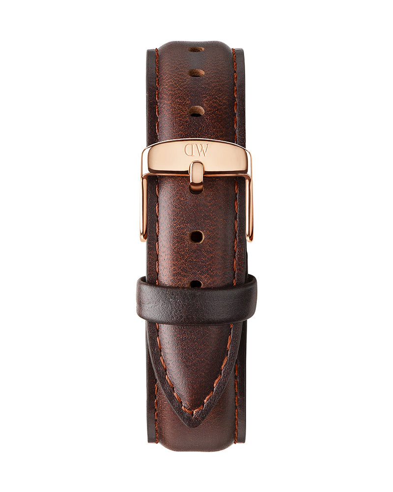 Daniel Wellington Classic Bristol White Dial Brown Leather Strap Watch For Women - DW00100039