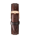 Daniel Wellington Classic Bristol White Dial Brown Leather Strap Watch For Women - DW00100039