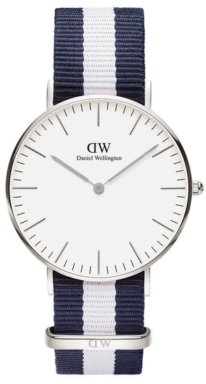 Daniel Wellington Classic Glasgow White Dial Two Tone NATO Strap Unisex Watch - DW00100047