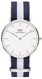 Daniel Wellington Classic Glasgow White Dial Two Tone NATO Strap Unisex Watch - DW00100047