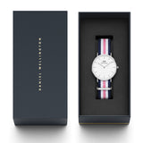 Daniel Wellington Classic Southampton White Dial Three Tone Nylon Strap Watch For Women - DW00100050
