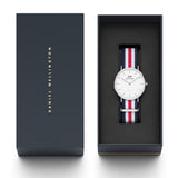 Daniel Wellington Classic Canterbury White Dial Two Tone NATO Strap Watch For Women - DW00100051