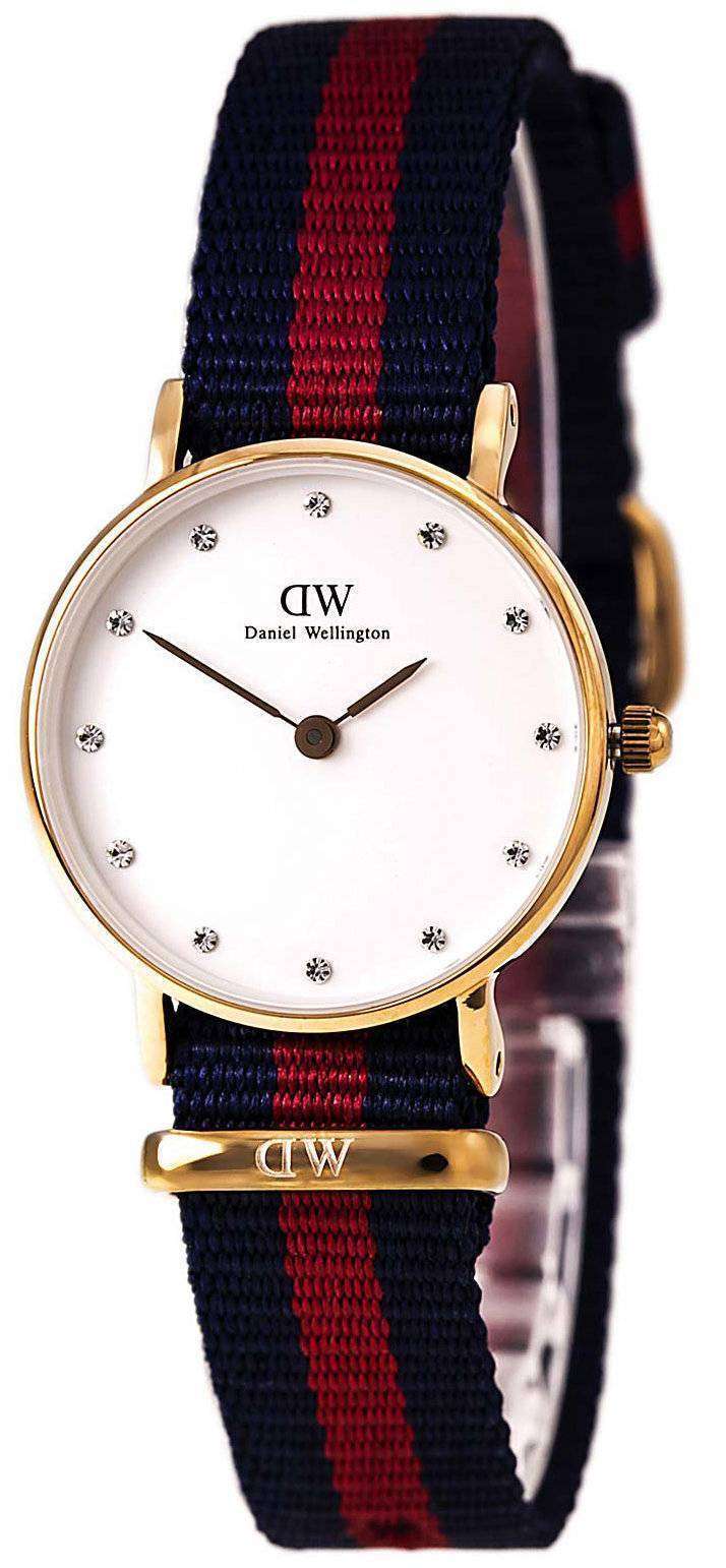Daniel Wellington Classy Oxford White Dial Two Tone Nylon Strap Watch For Women - DW00100064