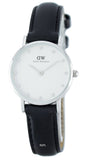 Daniel Wellington Classy Sheffield White Dial Black Leather Strap Watch For Women - DW00100068