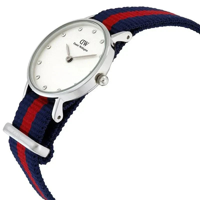 Daniel Wellington Classy Oxford White Dial Two Tone Nylon Strap Watch For Women - DW00100072