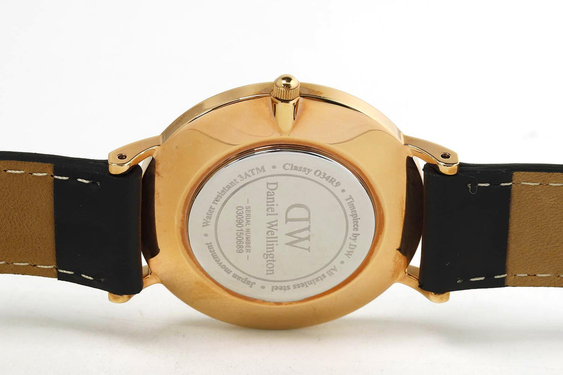 Daniel Wellington Classic Sheffield White Dial Black Leather Strap Watch For Women - DW00100076