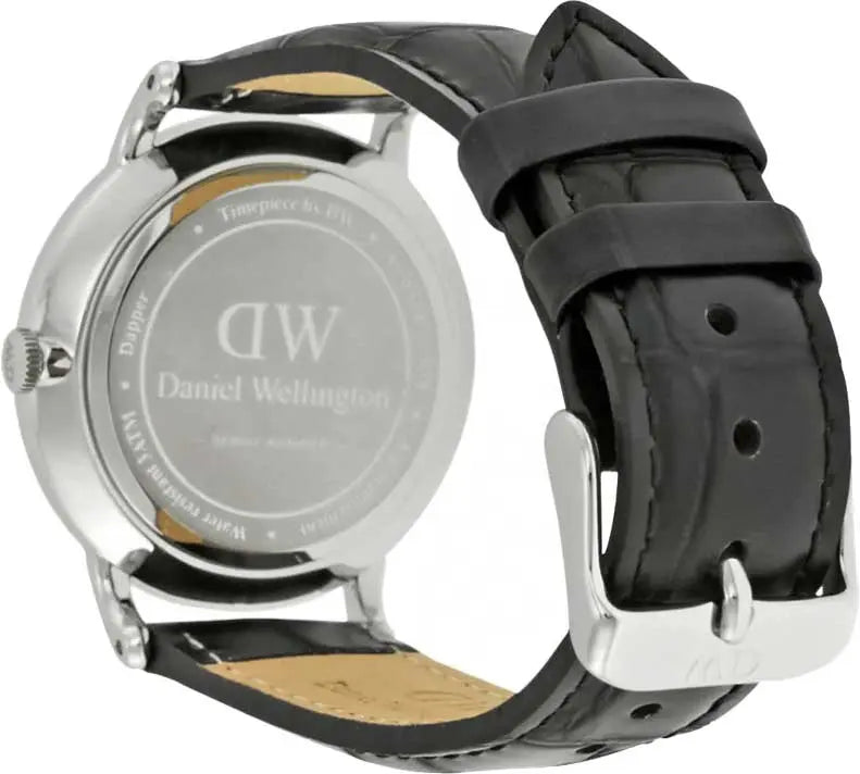 Daniel Wellington Dapper Reading Quartz White Dial Black Leather Strap Watch For Women - DW00100117