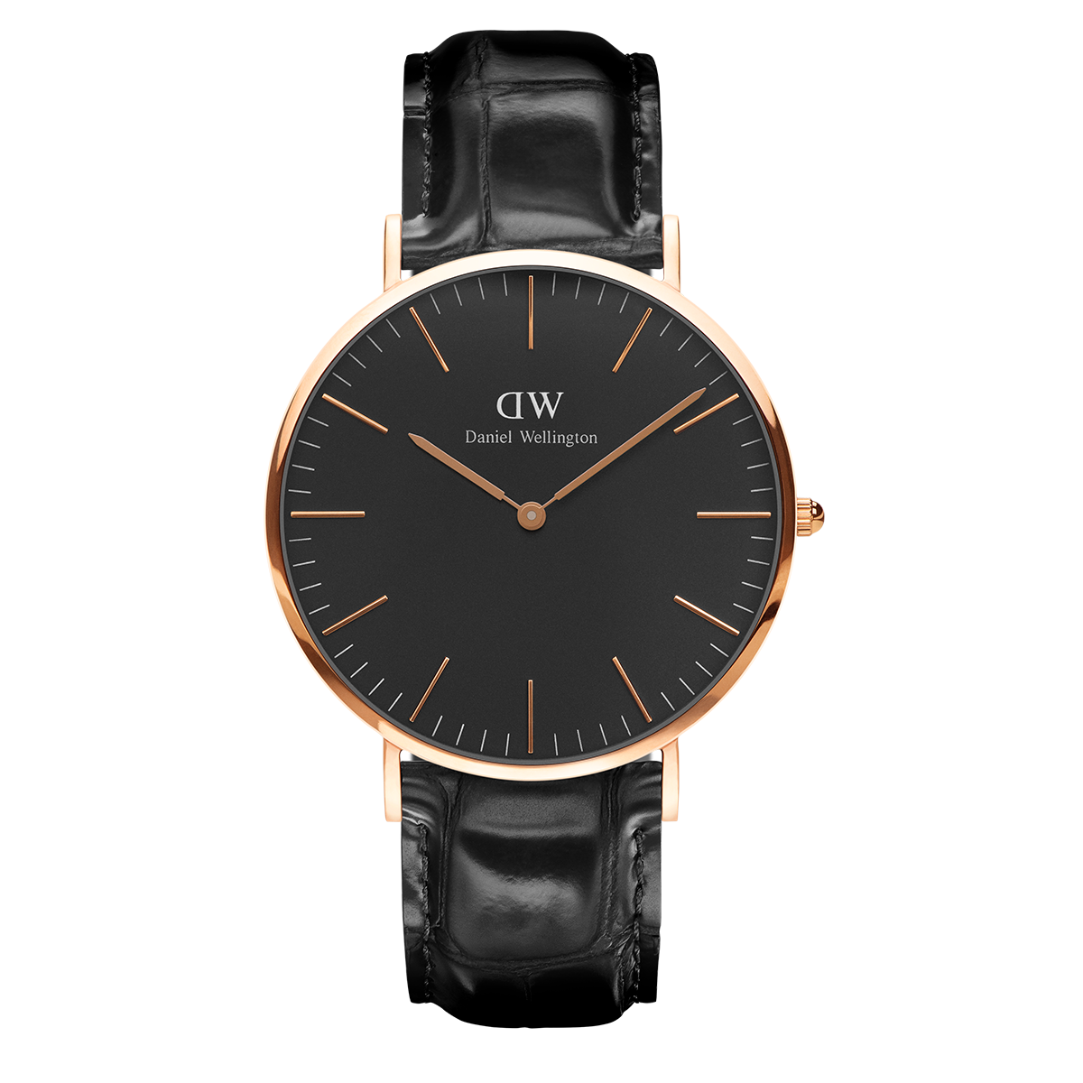 Daniel Wellington Classic Reading Black Dial Black Leather Strap Watch For Men - DW00100129