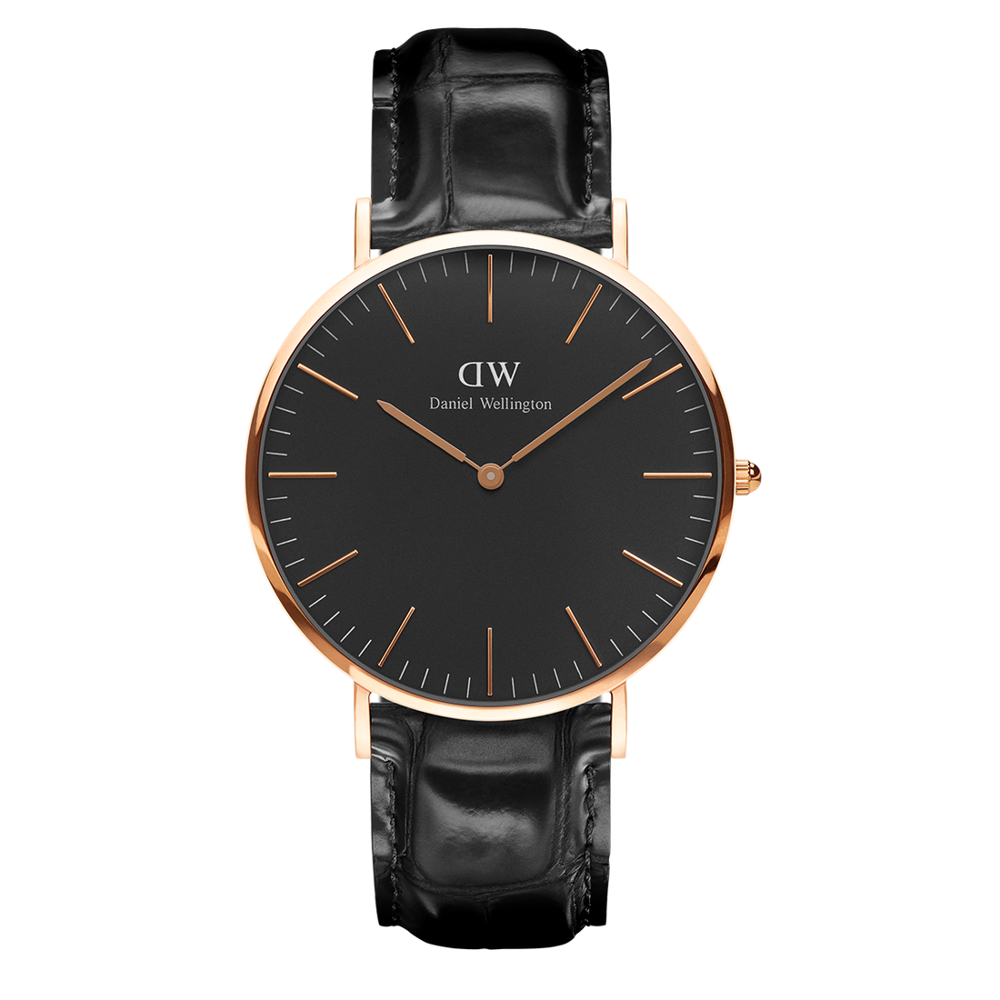 Daniel Wellington Classic Reading Black Dial Black Leather Strap Watch For Men - DW00100129