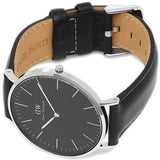 Daniel Wellington Classic Sheffield Black Dial Black Leather Strap Watch For Men - DW00100133