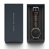 Daniel Wellington Classic York Black Dial Brown Leather Strap Watch For Men - DW00100134