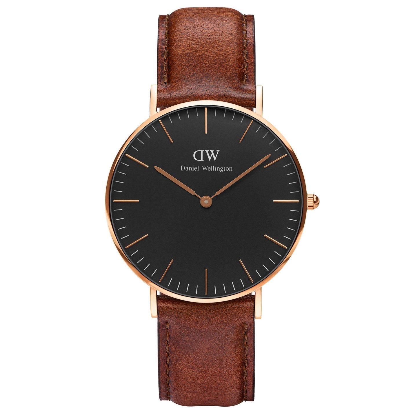 Daniel Wellington Petite St Mawes Black Dial Brown Leather Strap Watch For Women - DW00100169