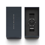 Daniel Wellington Classic Cornwall Quartz Black Dial Black Nylon Strap Watch For Women - DW00100151