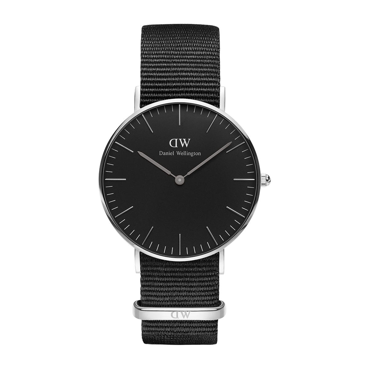 Daniel Wellington Petite Cornwall Black Dial Black Nylon Strap Watch For Women - DW00100248