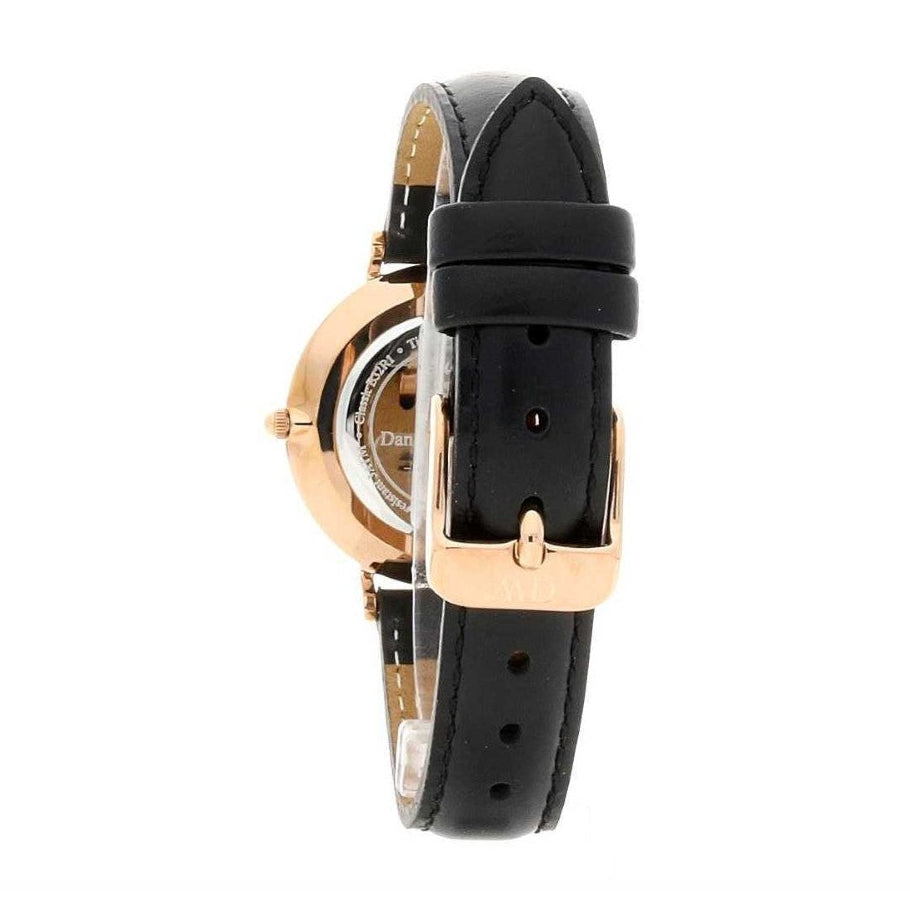 Daniel Wellington Petite Reading White Dial Black Leather Strap Watch For Women - DW00100173