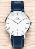 Daniel Wellington Dapper Somerset White Dial Blue Leather Strap Watch For Men - DW00100192