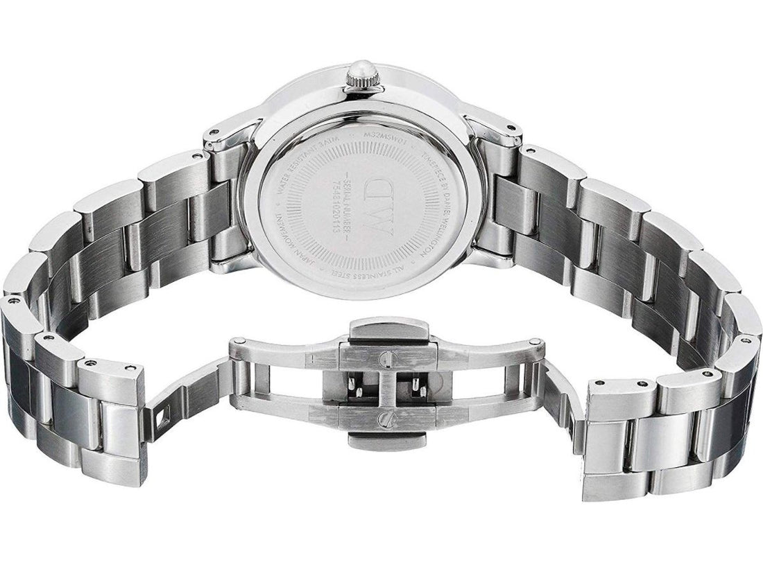 Daniel Wellington Iconic Link White Dial Silver Steel Strap Watch For Women - DW00100205