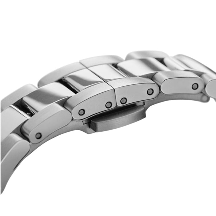 Daniel Wellington Iconic Link Black Dial Silver Steel Strap Watch For Women - DW00100208