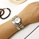 Daniel Wellington Iconic Link White Dial Silver Steel Strap Watch For Women - DW00100207