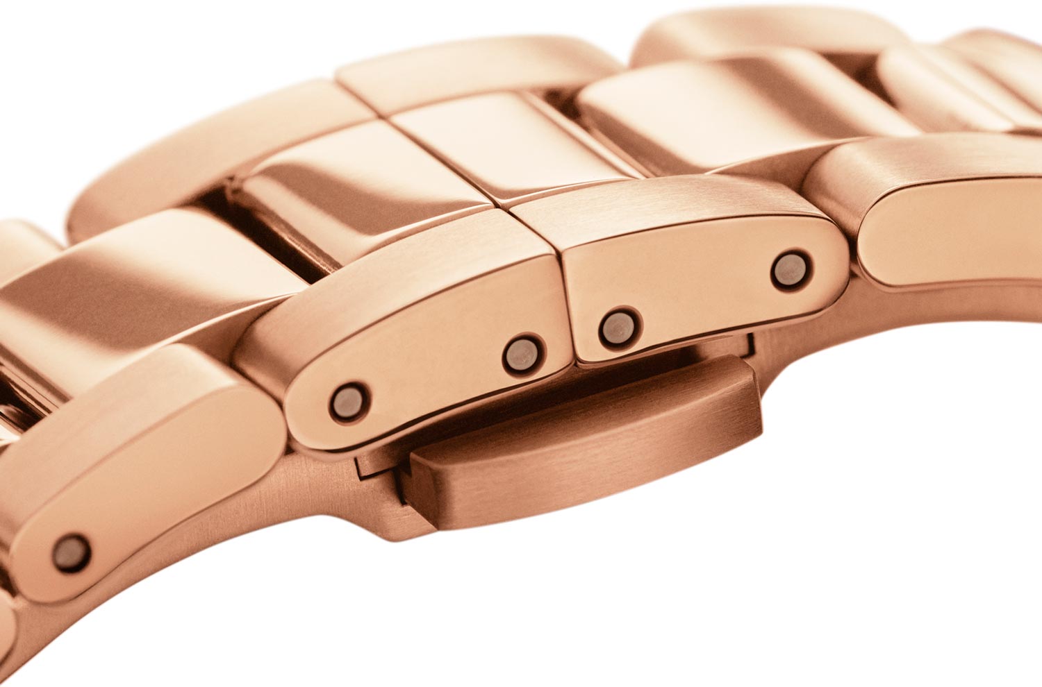 Daniel Wellington Iconic Link White Dial Rose Gold Steel Strap Watch For Women - DW00100211