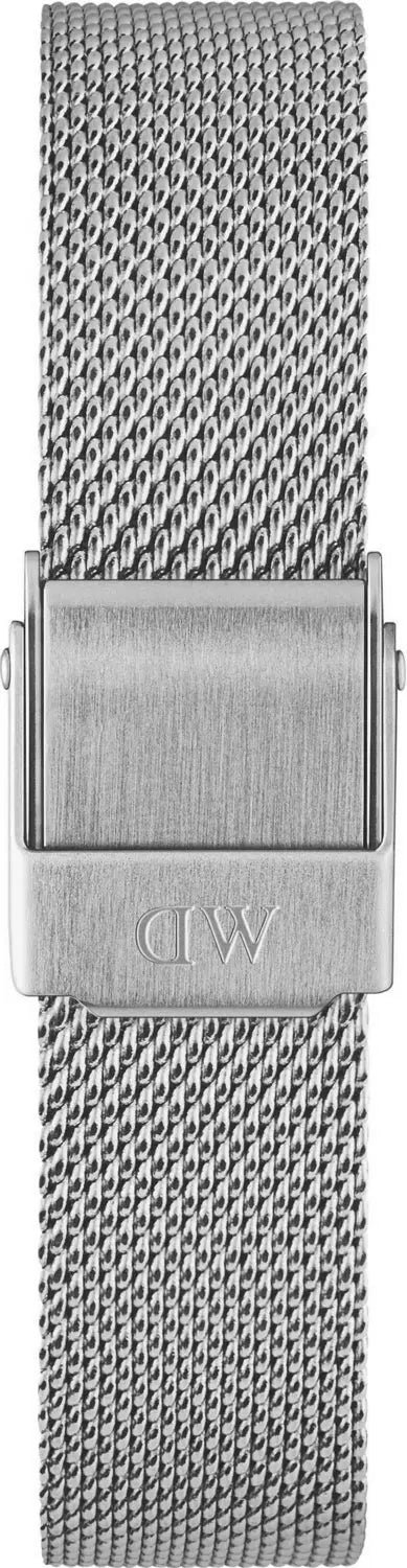 Daniel Wellington Petite Sterling Black Dial Silver Mesh Bracelet Watch For Women - DW00100218