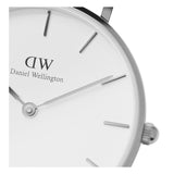 Daniel Wellington Petite Sterling White Dial Silver Mesh Bracelet Watch For Women - DW00100220