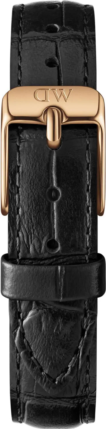 Daniel Wellington Classic Petite Reading White Dial Black Leather Strap Watch For Women - DW00100229