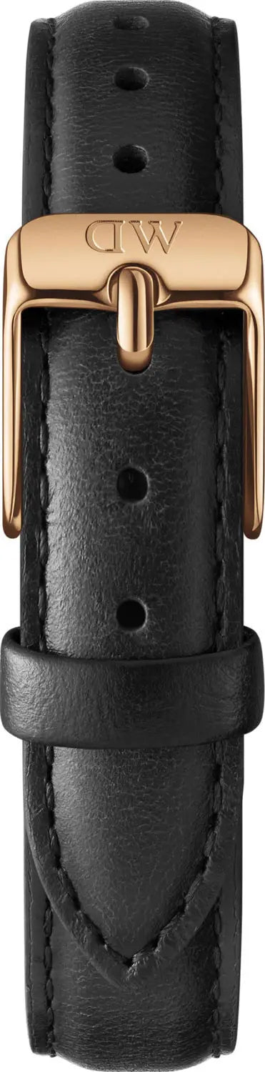 Daniel Wellington Classic Petite Sheffield White Dial Black Leather Strap Watch For Women - DW00100230