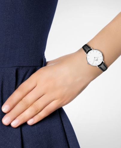 Daniel Wellington Classic Petite York White Dial Brown Leather Strap Watch For Women - DW00100244